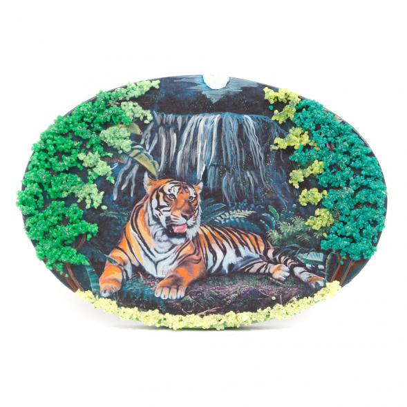 Панно из камня на подставке &amp;quot;Тигр у водопада&amp;quot; 116895