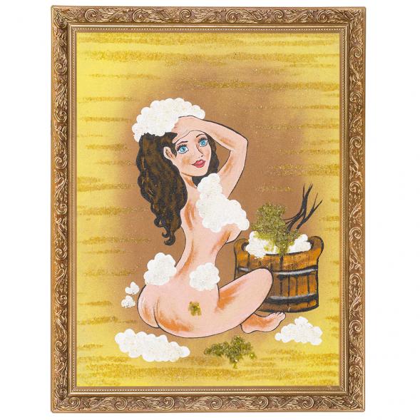 Картина &amp;quot;Банька&amp;quot; багет 36х46 см из каменной крошки 117616