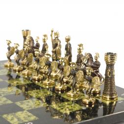 Шахматы бронзовые &amp;quot;Римские&amp;quot; доска змеевик 40х40 см