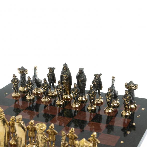 Шахматы &amp;quot;Средневековье&amp;quot; доска 40х40 см из змеевика и лемезита 118063