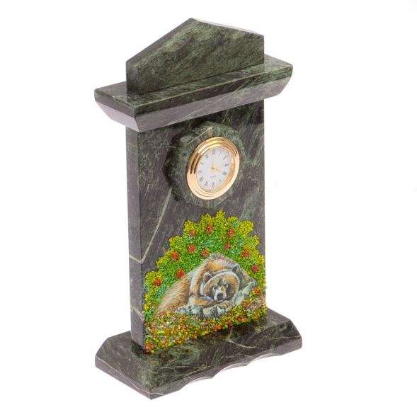 Часы &amp;quot;Медведь&amp;quot; змеевик бронза 118102