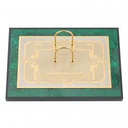 Настольный набор &amp;quot;Лев&amp;quot; малахит долерит