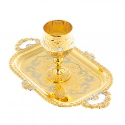 Рюмка на подносе &amp;quot;Узор&amp;quot; 50 мл Златоуст