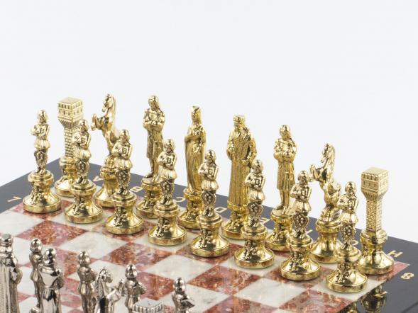 Шахматы &amp;quot;Ренессанс&amp;quot; доска 36х36 см мрамор лемезит фигуры цвет золото / серебро 119407