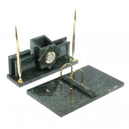 Письменный прибор "Менеджер" камень змеевик