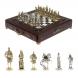 Шахматы деревянные с камнем &amp;quot;Русь&amp;quot; фигуры металлические 121346