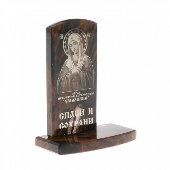 Икона настольная &amp;quot;Образ пресвятой богородицы &amp;quot;Умиление&amp;quot;&amp;quot; камень обсидиан 129656