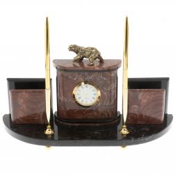 Настольный прибор &amp;quot;Медведь&amp;quot; из лемезита