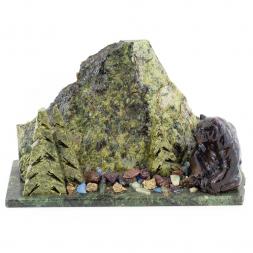 Сувенир "Мишка сидящий у ёлки" змеевик