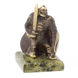 Статуэтка &amp;quot;Богатырь с мечом&amp;quot; бронза змеевик