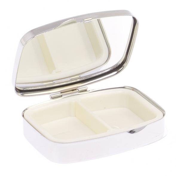 Таблетница на 2 отделения камень лиственит цвет серебро 125945