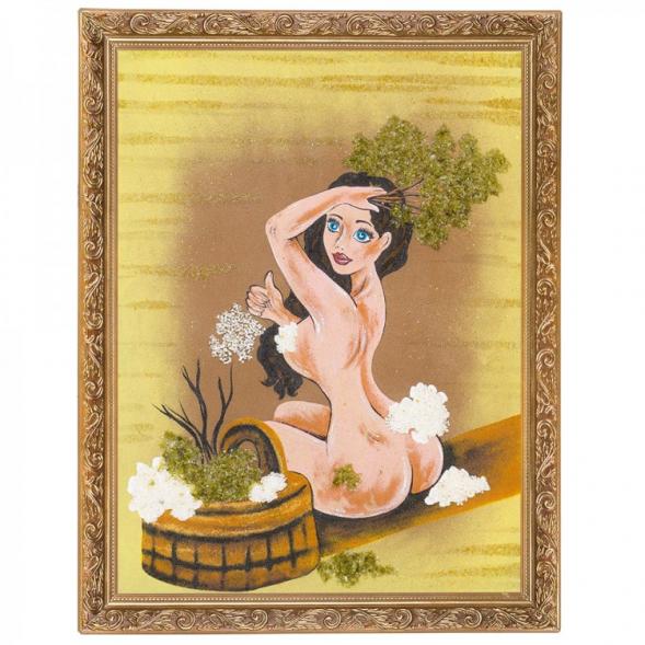 Картина &amp;quot;Банька&amp;quot; багет 36х46 см из каменной крошки 117617