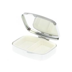 Таблетница на 2 отделения змеевик с ящерицей цвет серебро