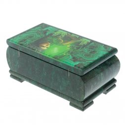 Шкатулка &amp;quot;Хозяйка медной горы&amp;quot; из змеевика 18х10х8,5 см