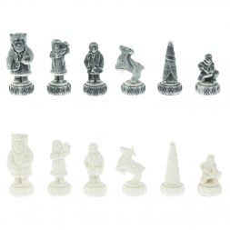 Шахматы "Северные народы" 40х40 см змеевик