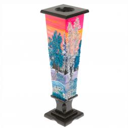 Ваза "Зима. Закат" из черного змеевика змеевика