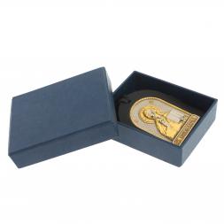 Оберег в автомобиль с иконой &amp;quot;Спаситель&amp;quot; черная кожа