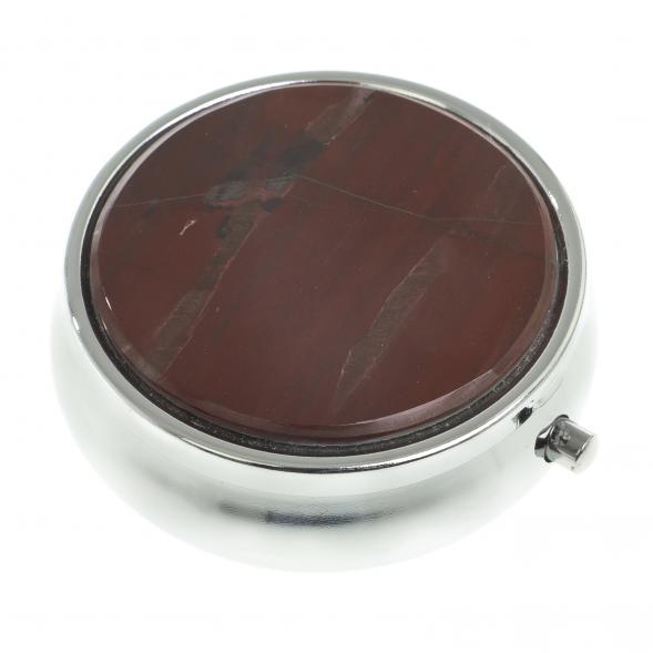 Таблетница на 3 отсека камень яшма цвет серебро 123210