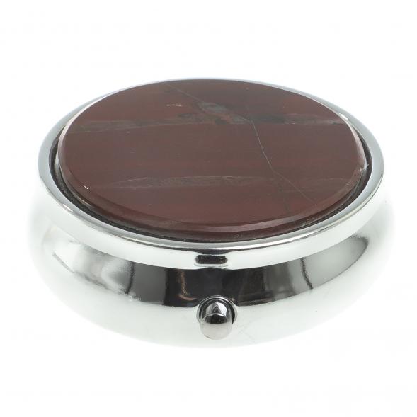 Таблетница на 3 отсека камень яшма цвет серебро 123210