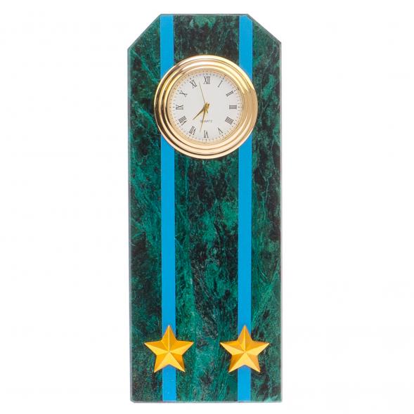 Часы &amp;quot;Погон подполковник ВВС, ВКС, ВДВ&amp;quot; камень змеевик 125713