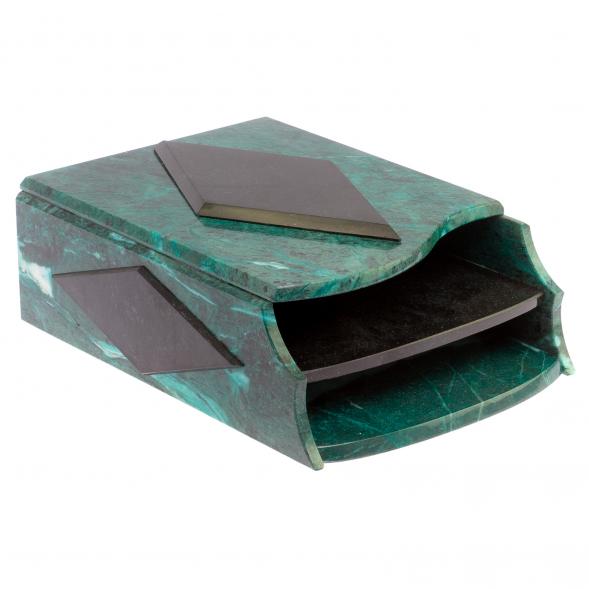 Настольный набор &amp;quot;Орел&amp;quot; змеевик с лотком А4 и бюваром 125946