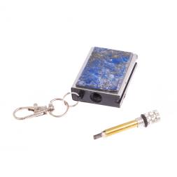 Брелок огниво &amp;quot;Вечная спичка&amp;quot; с накладкой из камня афганского лазурита 2,8х1,3х5 см