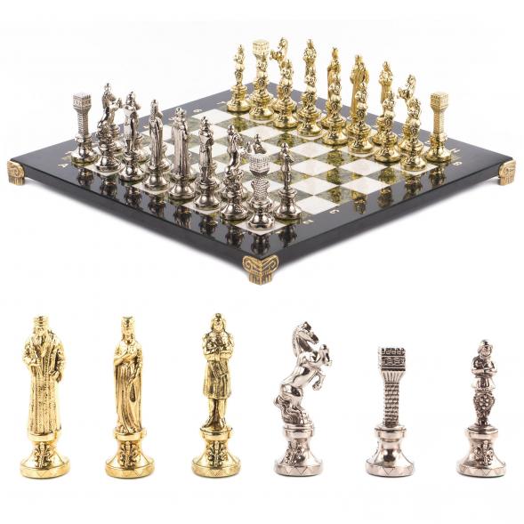 Шахматы &amp;quot;Ренессанс&amp;quot; доска 36х36 см мрамор змеевик фигуры цвет золото / серебро 119409