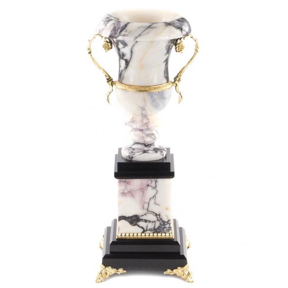 Ваза интерьерная &amp;quot;Медичи&amp;quot; камень белый мрамор 120113