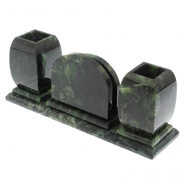 Офисный письменный набор с гербом РФ из шабровского змевика 129389