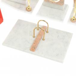 Письменный прибор с гербом и флагом России камень розовый мрамор