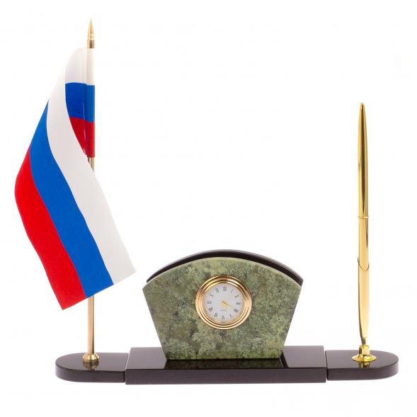 Визитница с часами камень жадеит 125316