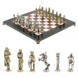 Шахматы &amp;quot;Галлы и Римляне&amp;quot; доска 36х36 см лемезит мрамор
