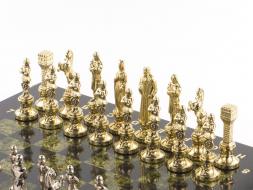 Шахматы &amp;quot;Ренессанс&amp;quot; доска 36х36 см змеевик фигуры цвет золото / серебро