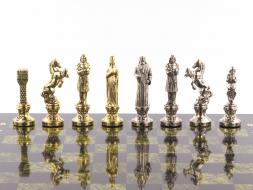 Шахматы &amp;quot;Ренессанс&amp;quot; доска 36х36 см змеевик фигуры цвет золото / серебро