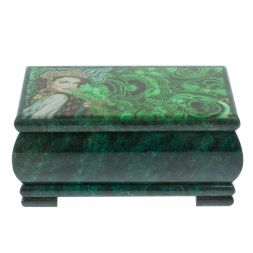 Шкатулка &amp;quot;Хозяйка медной горы&amp;quot; из змеевика 18х10х8,5 см