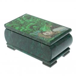 Шкатулка &amp;quot;Хозяйка медной горы&amp;quot; из змеевика 18х10х8,5 см