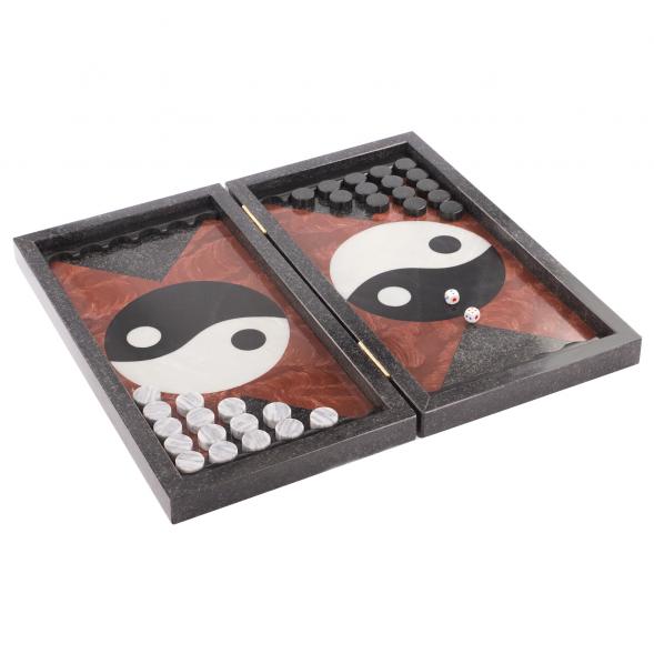 Подарочные нарды &amp;quot;Инь-Янь&amp;quot; из камня 120033