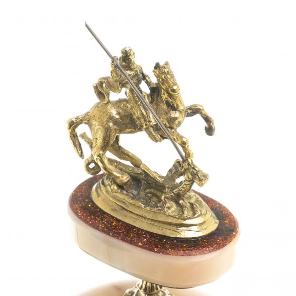 Письменный мини-набор &amp;quot;Святой Георгий&amp;quot; камень мрамор 121635