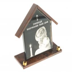 Оберег из обсидиана &amp;quot;Домик&amp;quot; с двумя подсвечниками