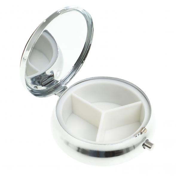 Таблетница на 3 отсека камень желтый апатит цвет серебро 123212