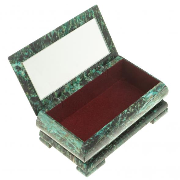 Шкатулка с иллюстрацией &amp;quot;Розы&amp;quot; камень змеевик 17,5х9,5х7,5 см 124018
