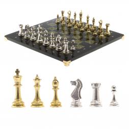 Шахматы турнирные &amp;quot;Стаунтон&amp;quot; доска 40х40 см камень змеевик
