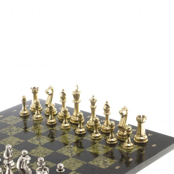 Шахматы турнирные &amp;quot;Стаунтон&amp;quot; доска 40х40 см камень змеевик 124515