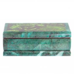 Шкатулка с иллюстрацией под малахит 14х7х5 см