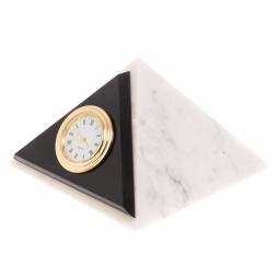 Часы настольные &amp;quot;Пирамида&amp;quot; мрамор долерит 11,5х11,5 см