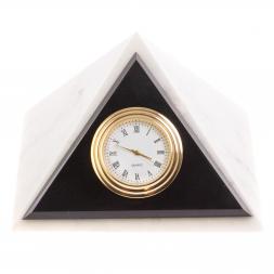 Часы настольные &amp;quot;Пирамида&amp;quot; мрамор долерит 11,5х11,5 см