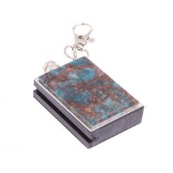 Брелок огниво &amp;quot;Вечная спичка&amp;quot; с накладкой из камня голубой аппатит