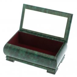 Шкатулка с иллюстрацией под малахит 18х10х8,5 см