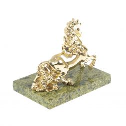 Статуэтка &amp;quot;Конь резвится&amp;quot; бронза змеевик