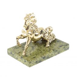 Статуэтка &amp;quot;Конь резвится&amp;quot; бронза змеевик